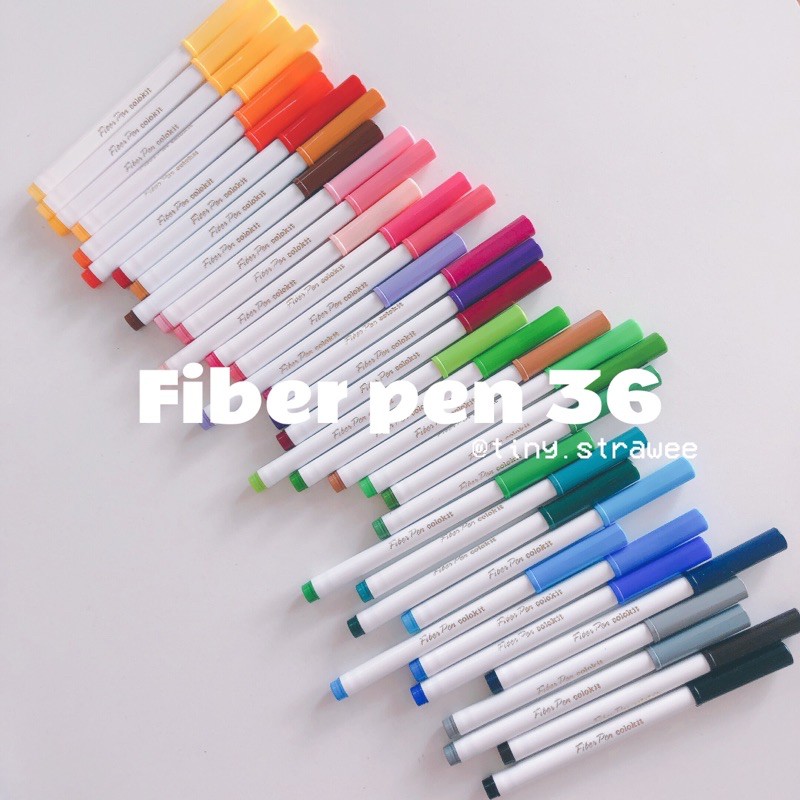 Set bút lông Fiber Pen 36 màu ngòi chóp viết thư pháp calligraphy