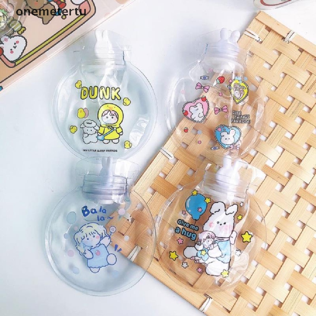 Túi Chườm Nước Nóng Mini Trong Suốt Họa Tiết Hoạt Hình Dễ Thương