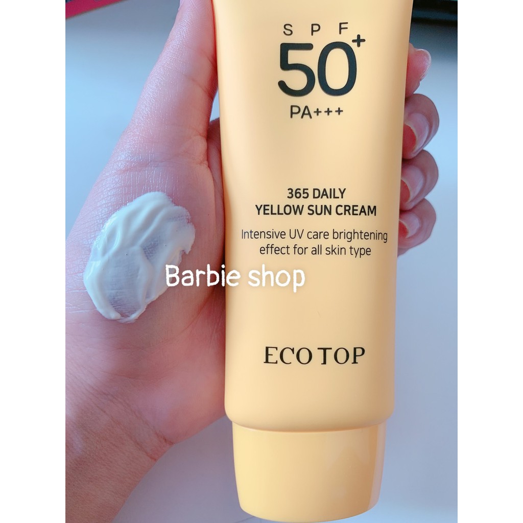 Kem chống nắng Ecotop 365 Daily Yellow Sun Cream 70ml- Màu vàng