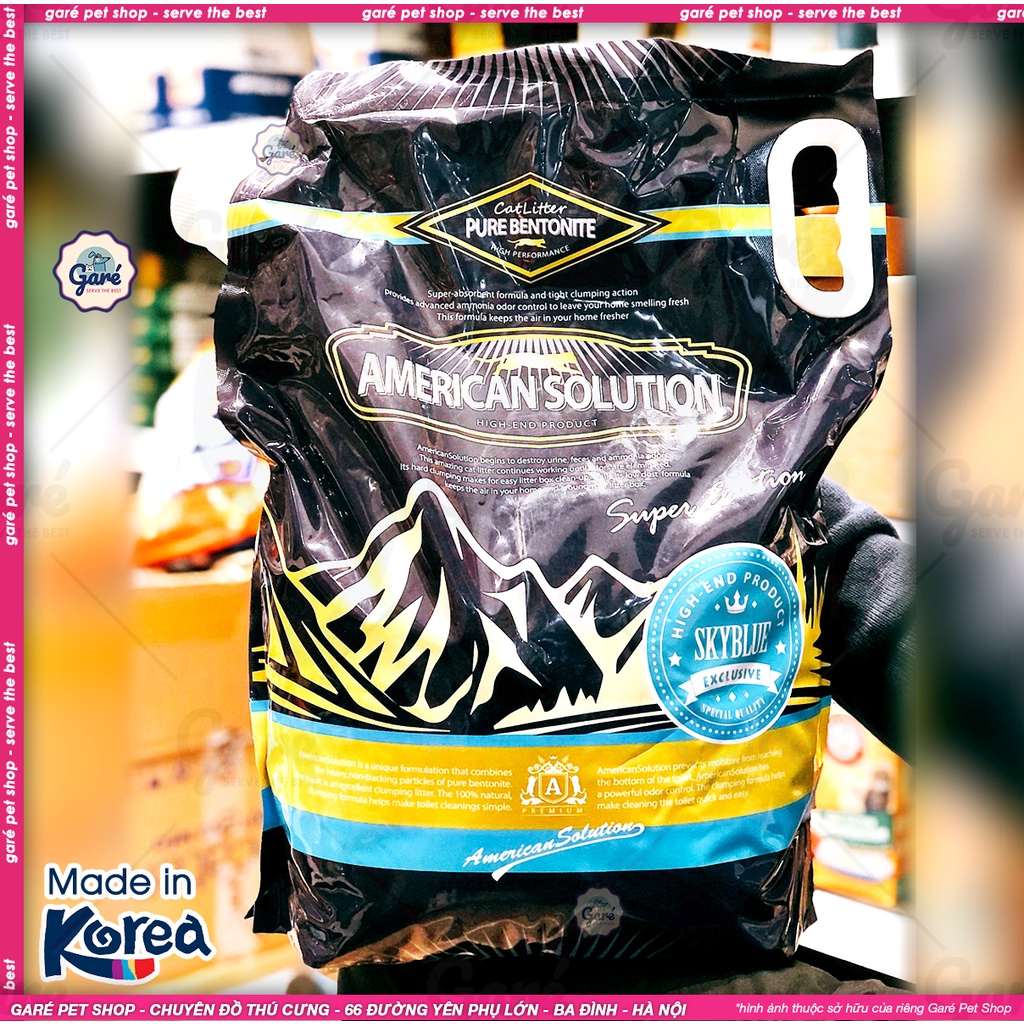 9.07kg - Cát vệ sinh cao cấp American Solution dành cho Mèo không bụi, kháng khuẩn, vón cục siêu tốt