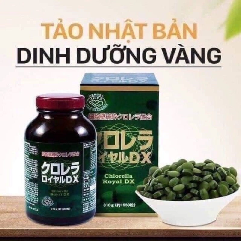 Tảo Lục Hoàng Gia Chlorella Royal DX 1550 viên  Nhật bản Chính hãng