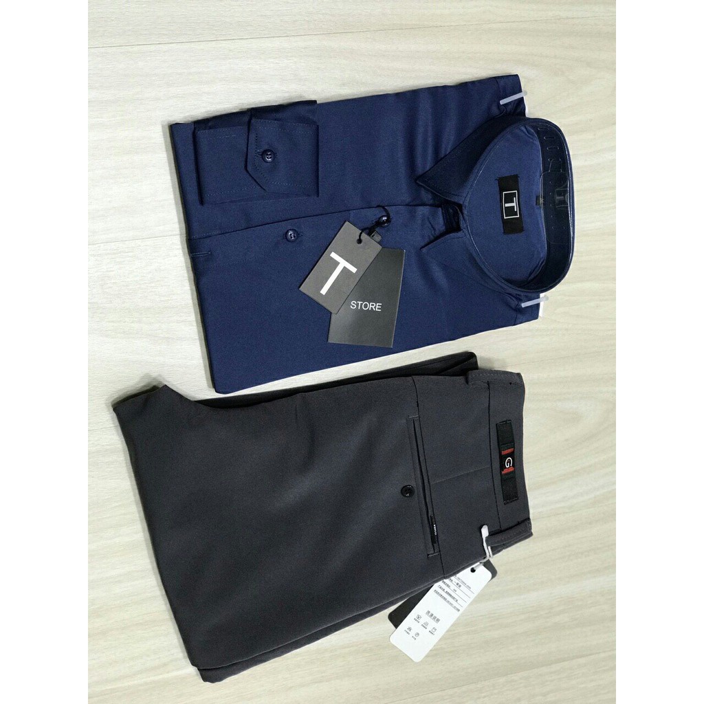 Sơ mi lụa nam trơn, body