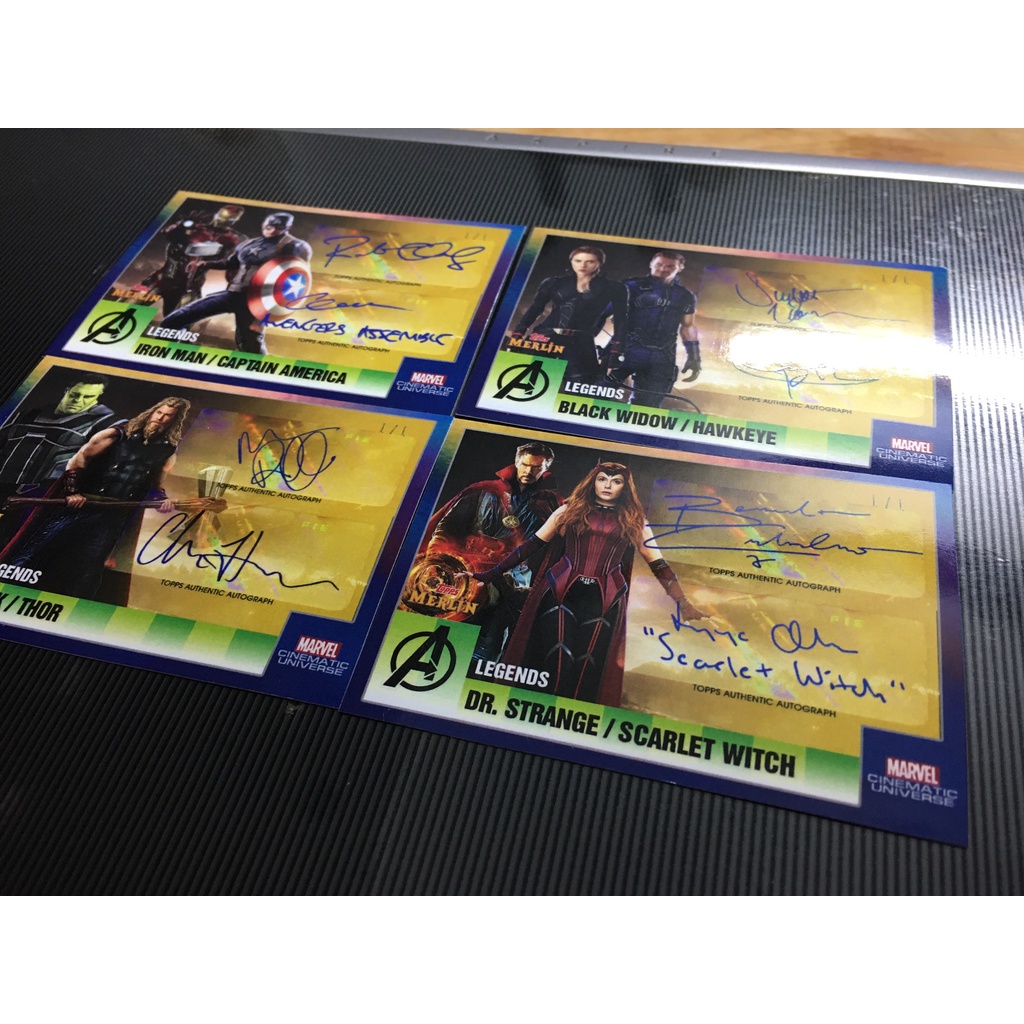 NEW - Set thẻ in chữ ký Bộ Đôi Huyền Thoại Marvel Avengers End Game