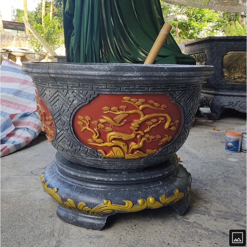 Bộ khuôn tròn 90 Tùng - Mai chân quỳ: khuôn đúc chậu cảnh nhựa ABS