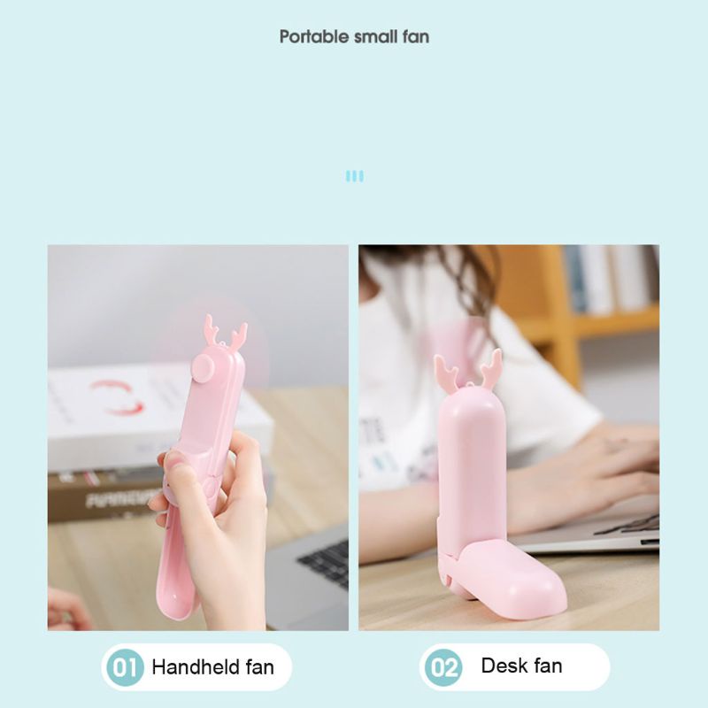 Quạt Điện USB Cầm Tay Mini 2000mAh 2 Tốc Độ Tiện Dụng Cho Phòng Ngủ
