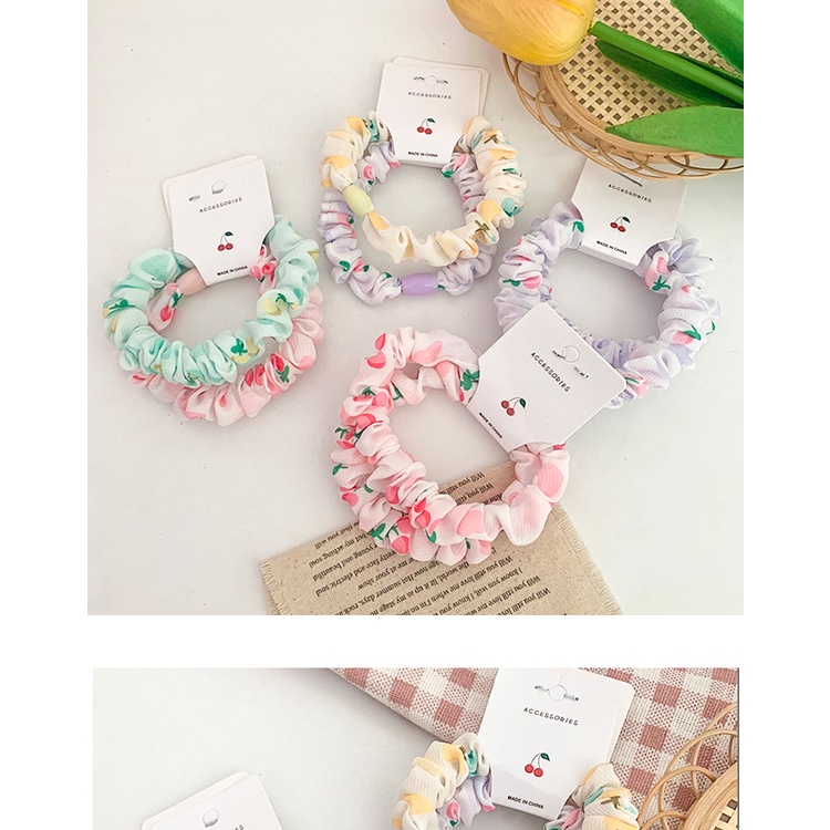 [SET 2] Dây cột tóc vải scrunchies nhỏ hình trái cây siêu dễ thương phiên bản Hàn Quốc DS1