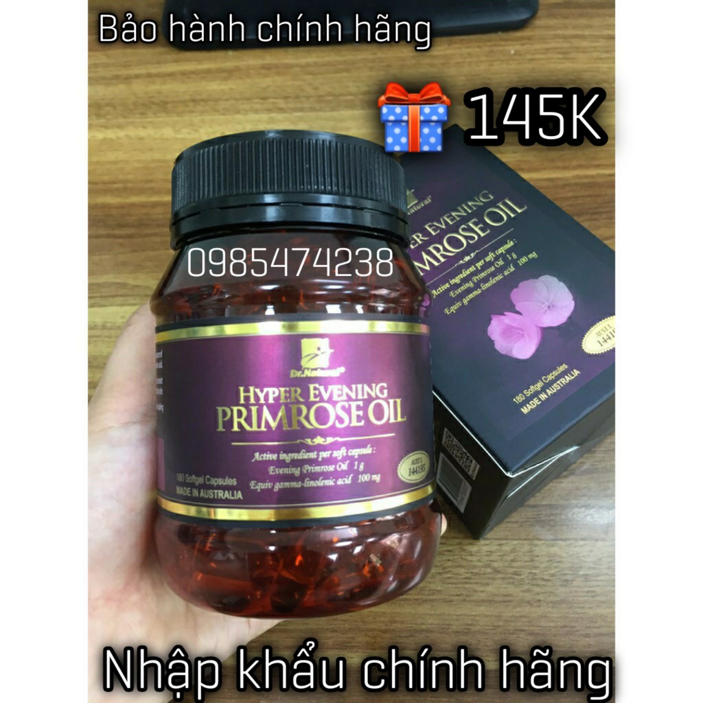 Viên uống điều trị nám da, nám nội tiết, giúp làm đẹp da, giảm rụng tóc Dr Natural Hyper Evening Primrose Oil 1000mg