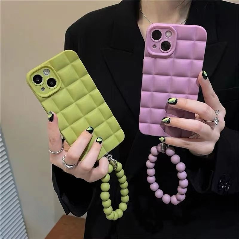 Ốp Điện Thoại Silicon Dẻo Màu Trơn Có Dây Đeo Cổ Tay Cho Iphone 14 13 12 11 Pro max xs max xr 7 8 6 6s plus se 2020