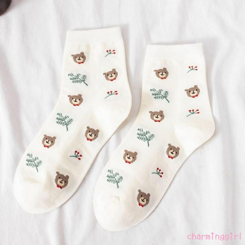 Đôi vớ dày họa tiết hoạt hình thời trang thu đông cho nữ