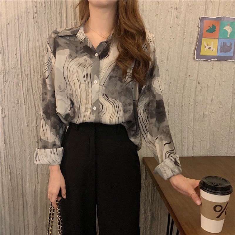 ÁO SƠ MI VOAN HOẠ TIẾT VÂN VINTAGE