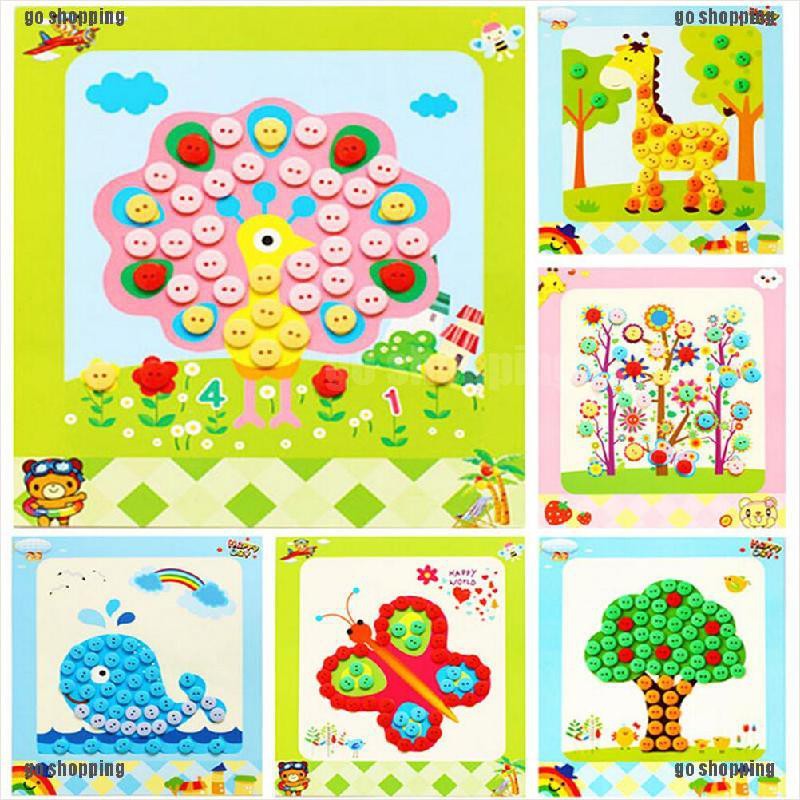 {go shopping}1 Pcs DIY Button Drawing Painting Interactive Material Kids Educational Toys