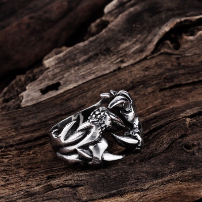 Creative Personalized Magic Claw Opening Adjustable Ring Vintage Silver Metal Ring Men Women Fashion Party Jewellery Gift