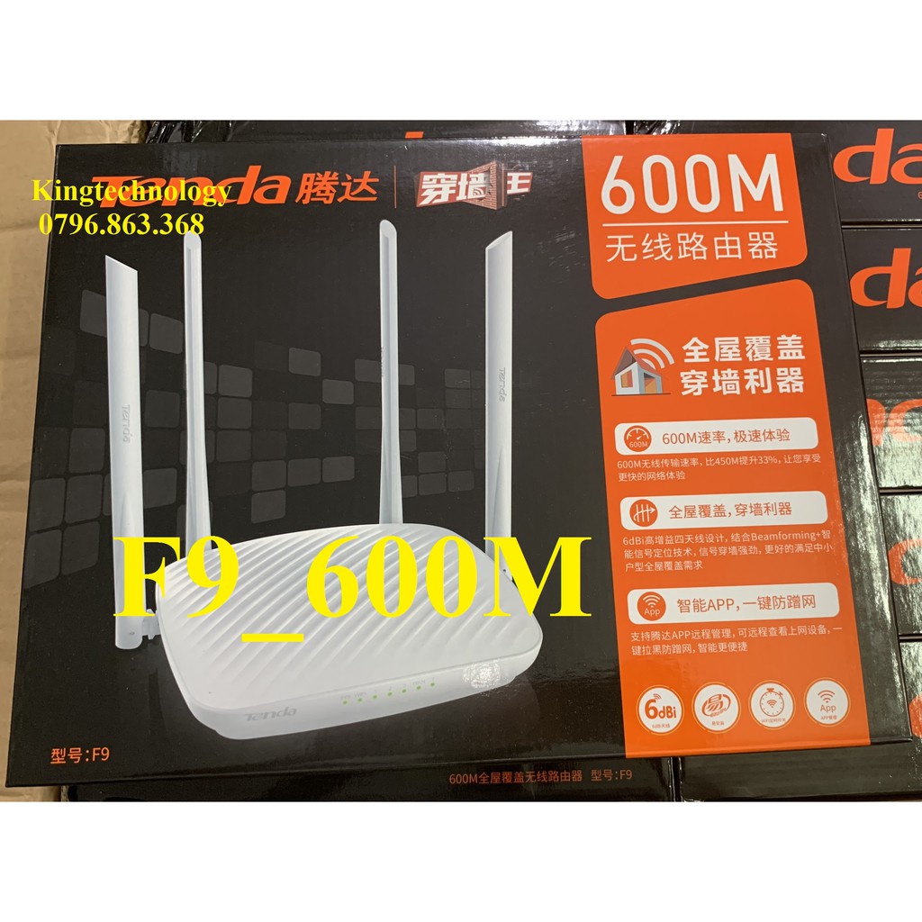Bộ Phát Wifi 600Mbps 4 anten Tenda F9, F3, F6,F456 English một băng tần | BigBuy360 - bigbuy360.vn