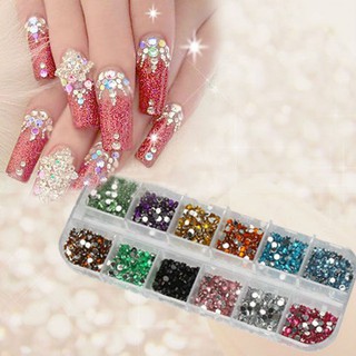 Set 1200 hạt đá lấp lánh phụ kiện trang trí móng tiện dụng