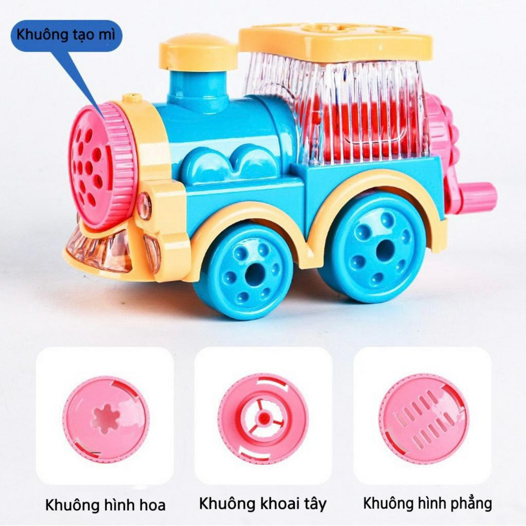 Đồ chơi đất nặn làm mì hình tàu hỏa 21 chi tiết có nhạc và ánh sáng kèm khuông tạo hình, thegioidochoi1104