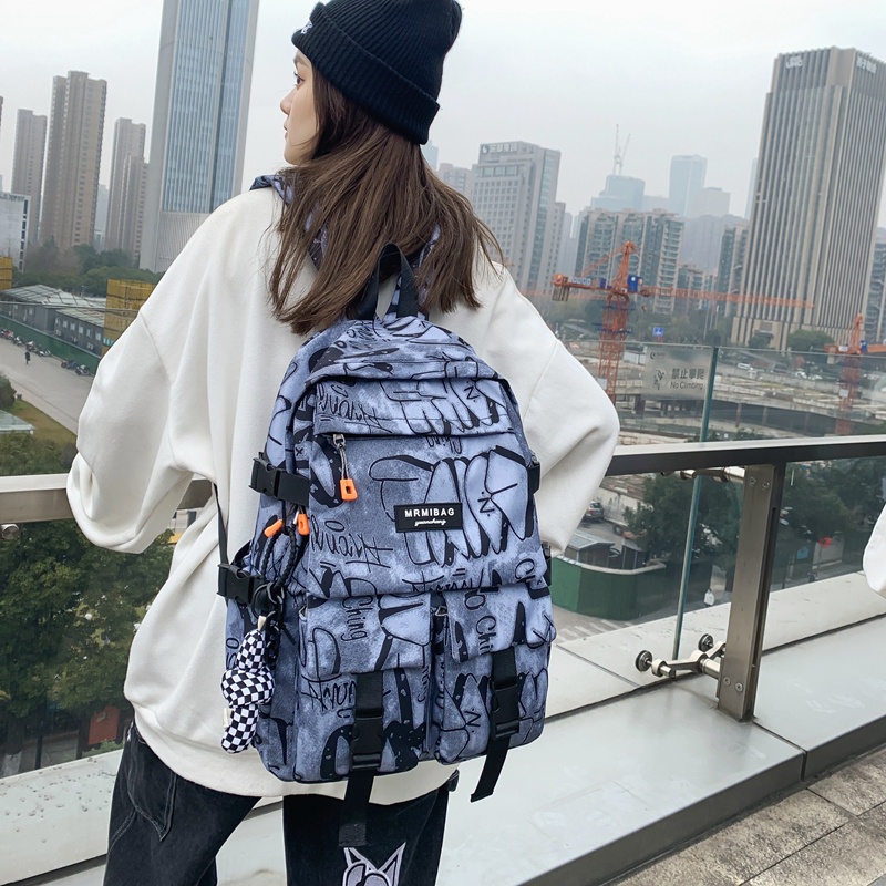 Balo Prettyzys phong cách học đường ulzzang sức chứa lớn 15.6 inch thời trang 2022 dành cho nam và nữ