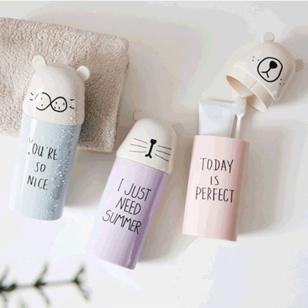 Hộp đựng bàn chải và kem đánh răng hình dáng hoạt hình dễ thương tiện dụng