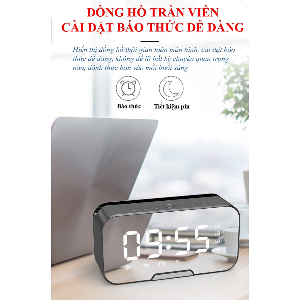 Đồng Hồ Loa HYJ-G10 Bluetooth Đa năng Mặt Gương Phát nhạc - Đài FM - Báo Thức 2 đánh giá