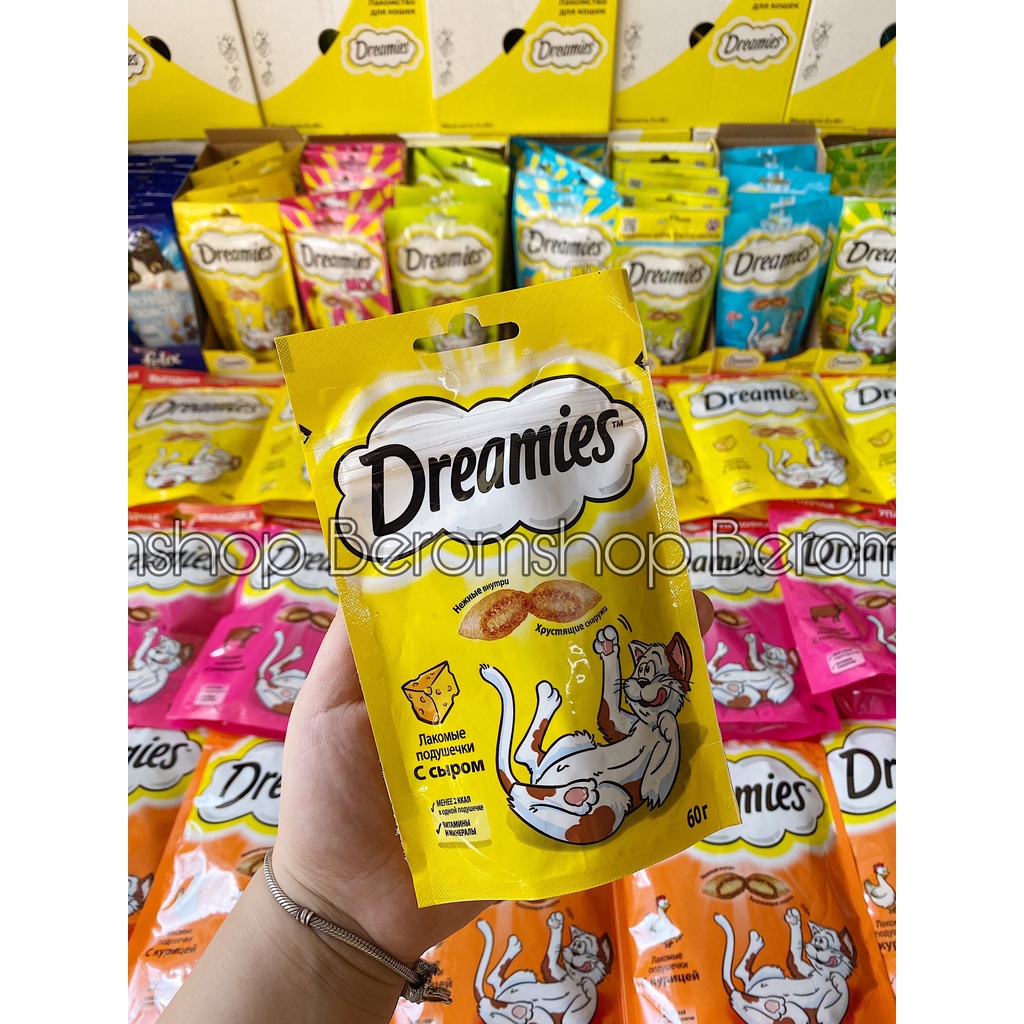 SNACK DINH DƯỠNG DREAMIES CHO MÈO 60G NHIỀU VỊ NHẬP NGA GIÁ CỰC RẺ