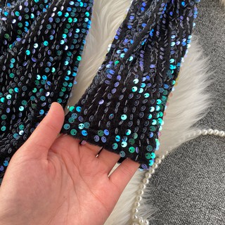 [Hàng order] Váy sequin lấp lánh đầm cổ V chiết eo V96