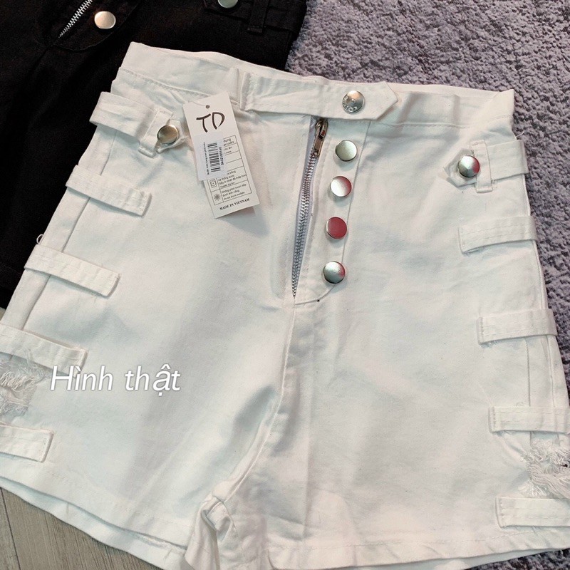 Quần shorts kaki lưng cao nút kiểu siêu hot - B5U