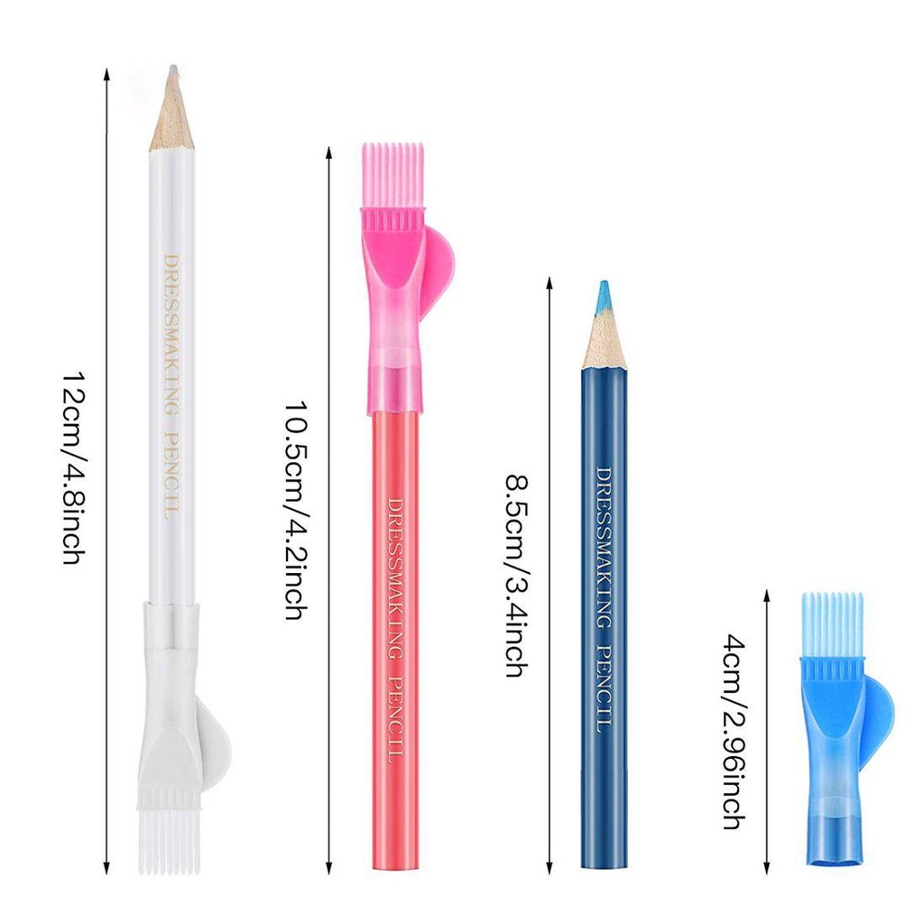 Set 3 Bút Chì Vải Màu Đỏ Trắng Kèm Nắp Cọ Vẽ Sáng Tạo