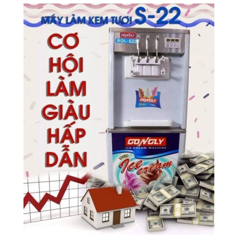 Máy làm kem tươi kinh doanh Donper BQL S22-2  - lợi nhuận cao