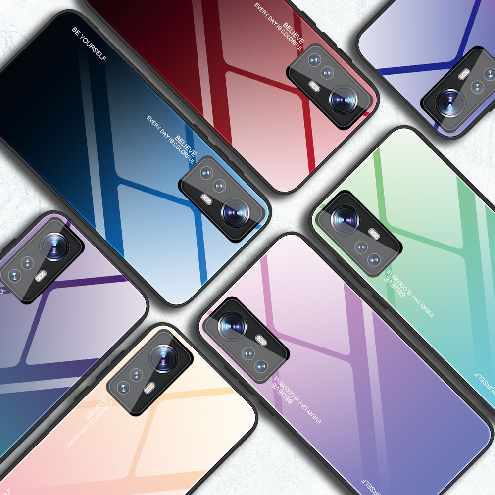 Ốp Điện Thoại Kính Cường Lực Màu Gradient Cho Xiaomi 12T 12 12S Ultra 12X 11T 10T Pro 10S 11 Lite 5G
