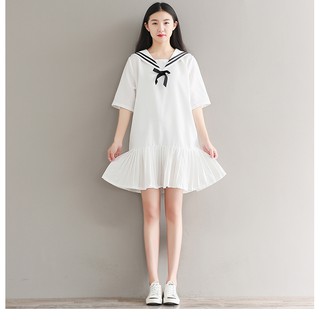 Váy trắng đuôi cá cổ thủy thủ CV0321T