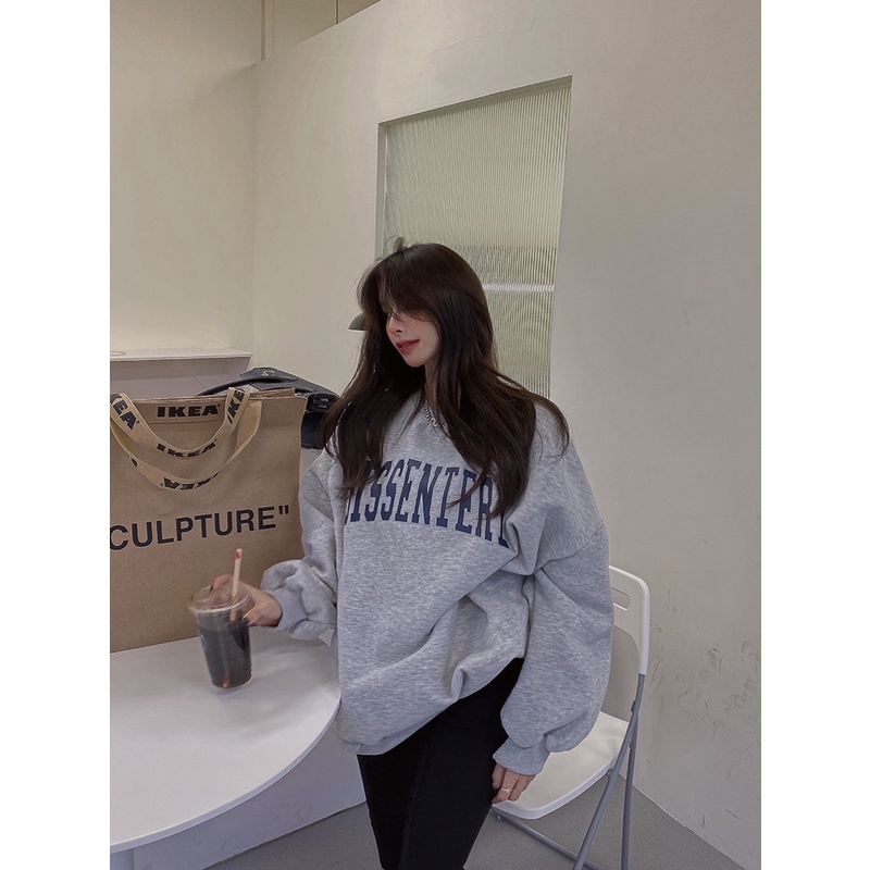 Áo Sweater Tay Dài Cổ Tròn Dáng Rộng Phong Cách Hàn Quốc Thời Trang 3 Màu Tùy Chọn Cho Nữ | BigBuy360 - bigbuy360.vn