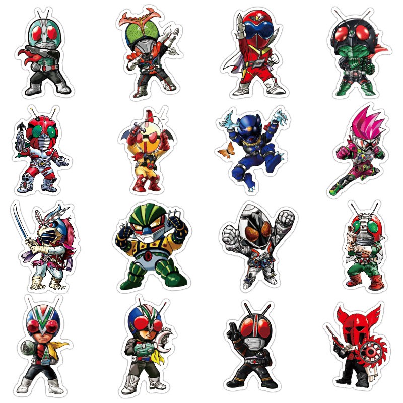 Miếng dán Sticker Phim Siêu nhân Kamen Rider trọn bộ 50 hình - In rõ ràng sắc nét khó tróc