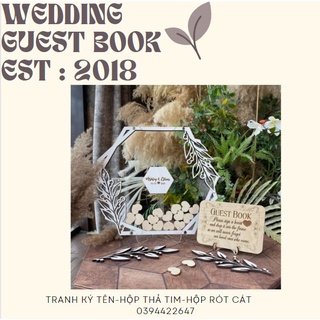 Hộp thả tim lục giác trong suốt size 40cm,60cm | thao wedding guestbook