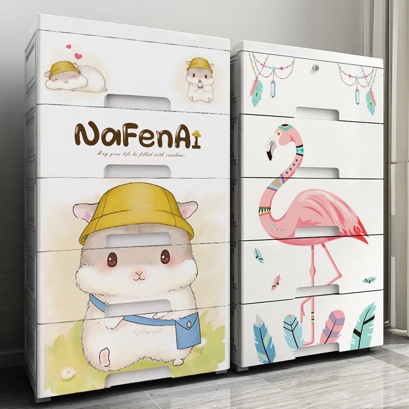 Tủ đựng đồ có ngăn kéo lớn Nafenai, nhựa quần áo trẻ em, giày dép, hộp hoàn thiện