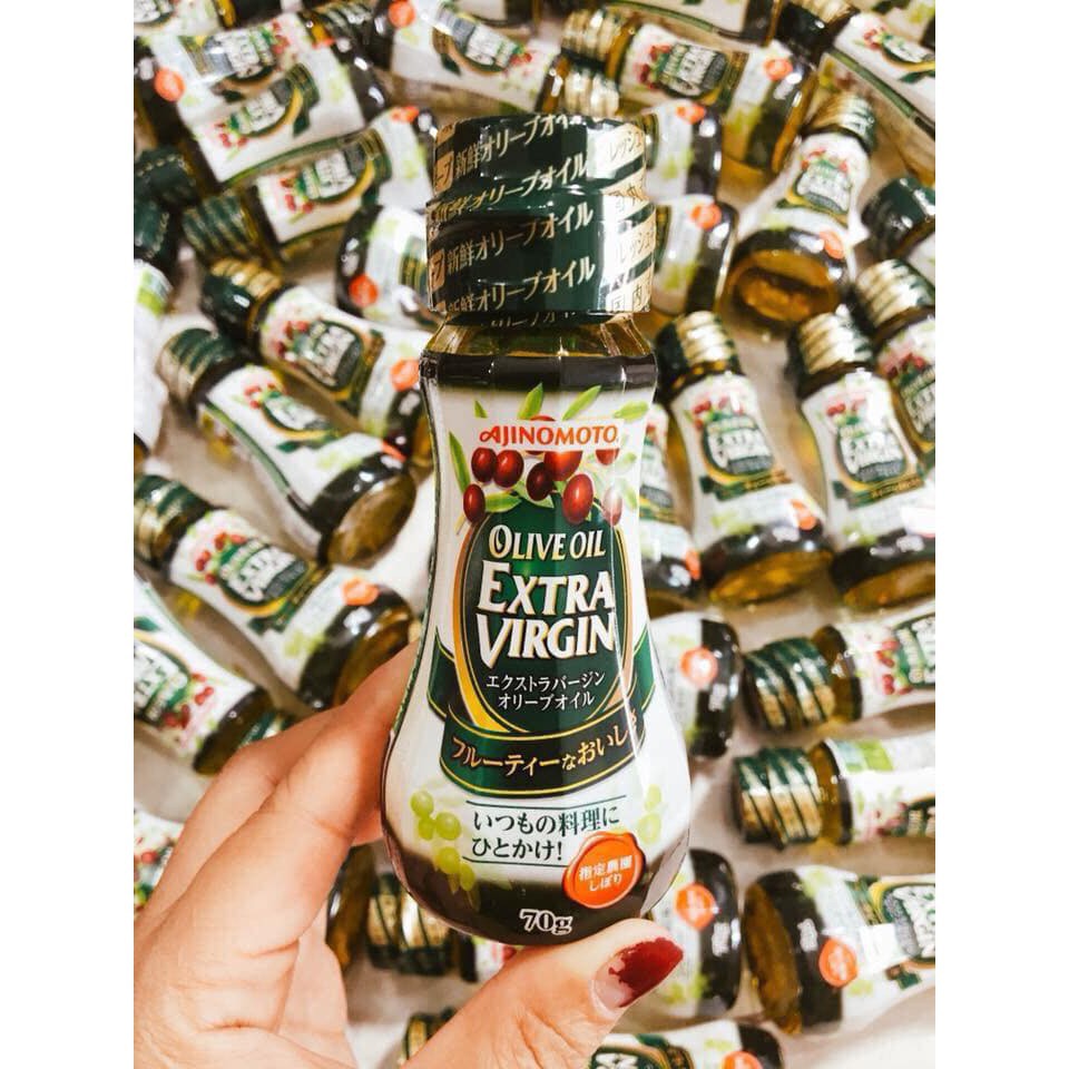 Dầu oliu Ajinomoto Olive Extra Virgin Nhật 70g và 200g Date 2021