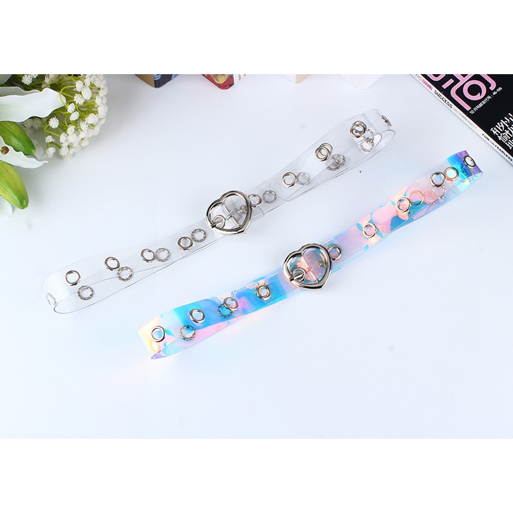Thắt Lưng Trong Suốt Ánh Laser Nhiều Màu Sắc Thời Trang Phong Cách Hàn Quốc Cho Nữ