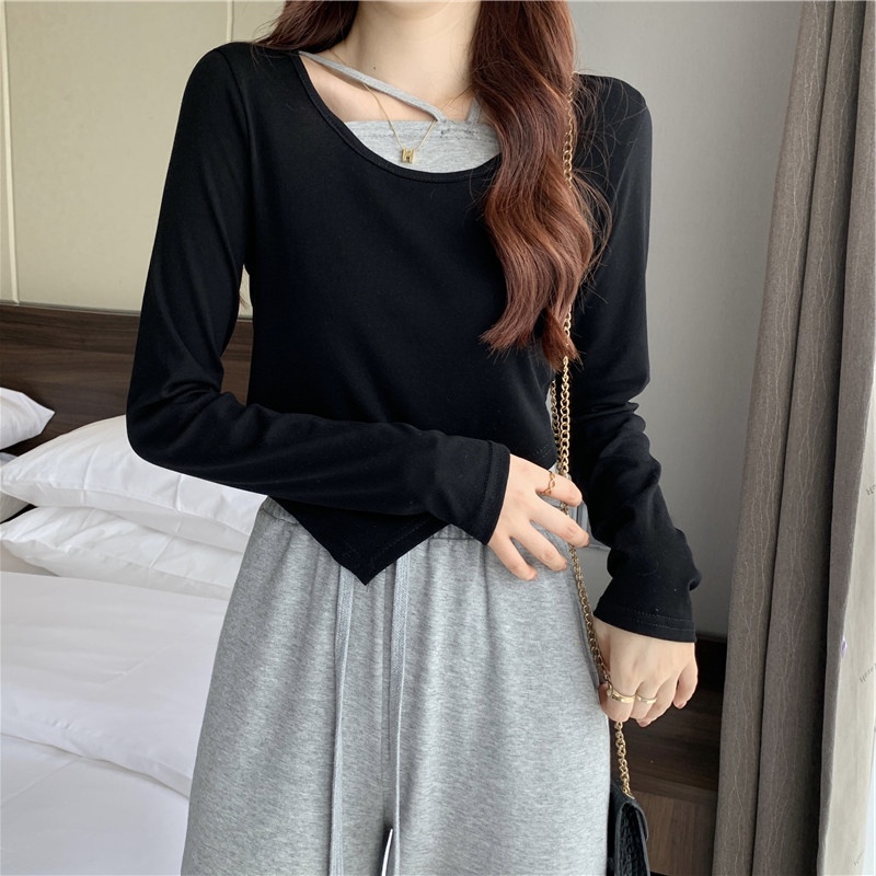 SUXI Áo Thun Dài Tay Màu Sắc Thời Trang Mùa Hè Cho Nữ