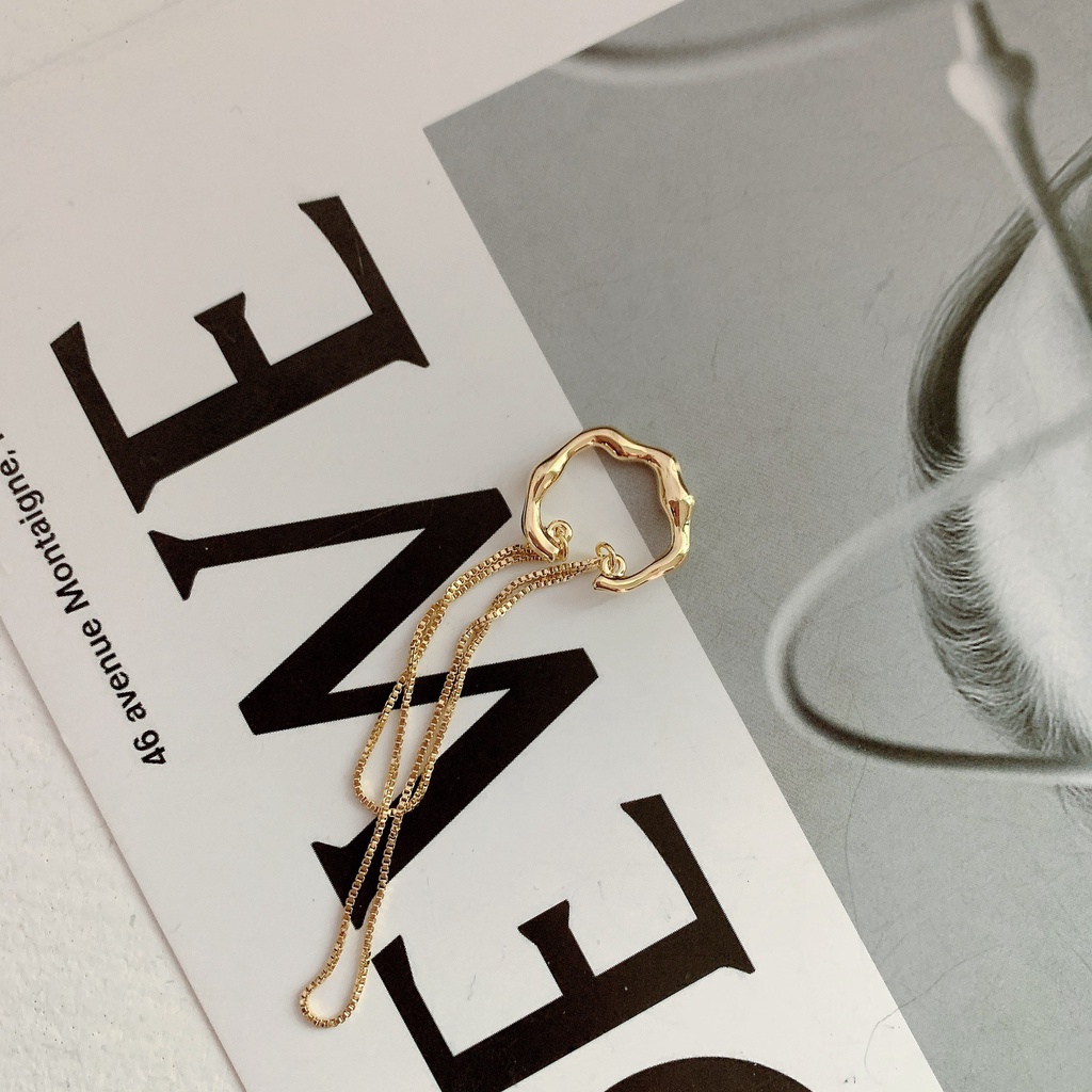 Khuyên Kẹp Vành Tai Dáng Dài Nhiều Lớp Đơn Giản Thời Trang Mới Cho Nữ