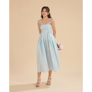 Đầm xòe maxi SheByShj hai dây màu xanh ngọc - Nami Dress