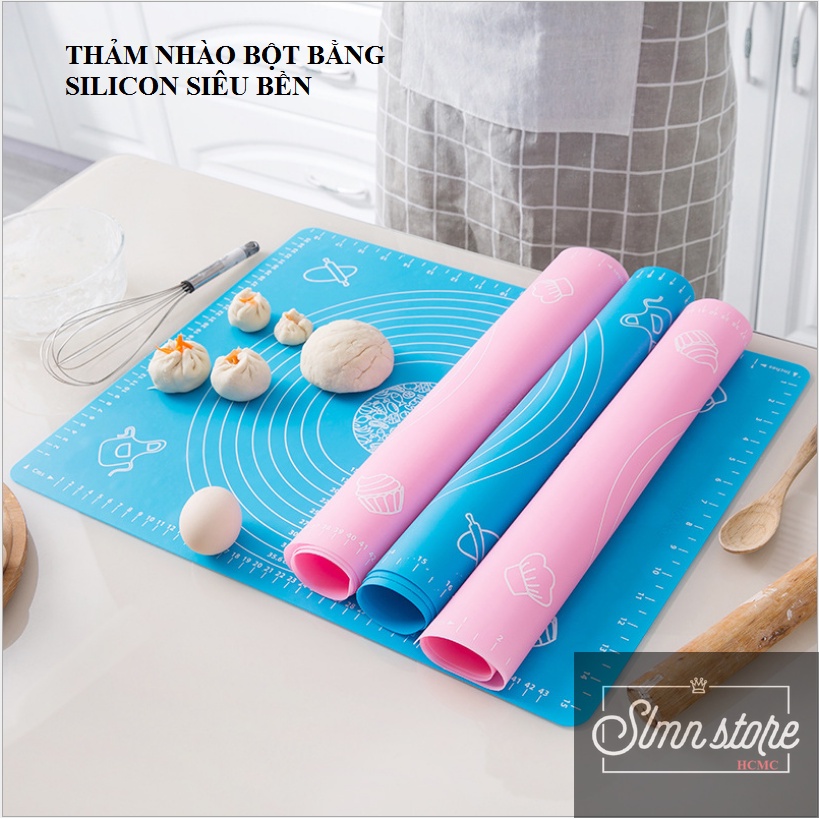 Thảm Nhào Bột , tấm cán Bột Silicon 40x50 cm Làm Bánh Chống dính, chống trơn trượt, dụng cụ nhà bếp. SD1-ThamCBot