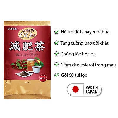 Trà Thảo Mộc Giảm Mỡ Bụng Genpi Orihiro Nhật Bản 60 Gói