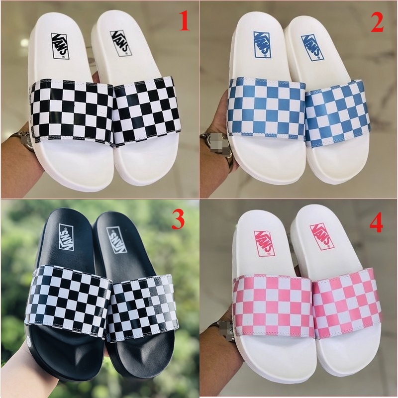 Dép unisex MLB VANS caro FREESHIP + Hộp dép mlb van quai ngang thể thao