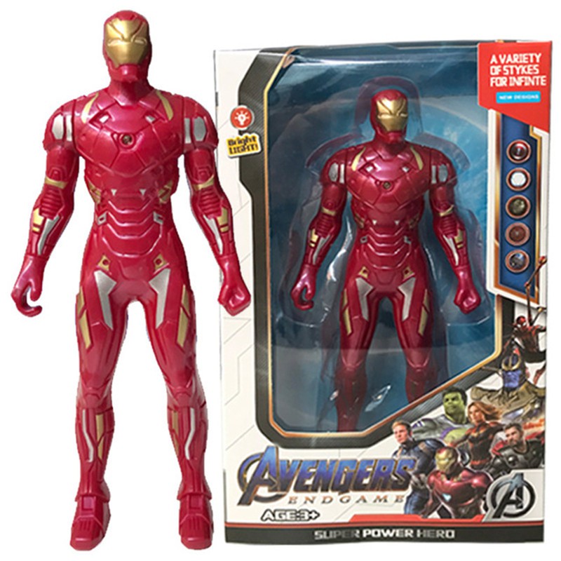 Mô Hình Nhân Vật Siêu Anh Hùng Marvel Avengers 4 Light Iron Man Thanos 15cm