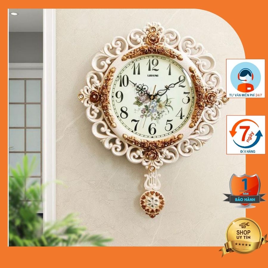 Đồng hồ treo tường TÂN CỔ ĐIỂN quả lắc thiết kế tinh tế sang trọng tiêu chuẩn Châu Âu DHTT15.