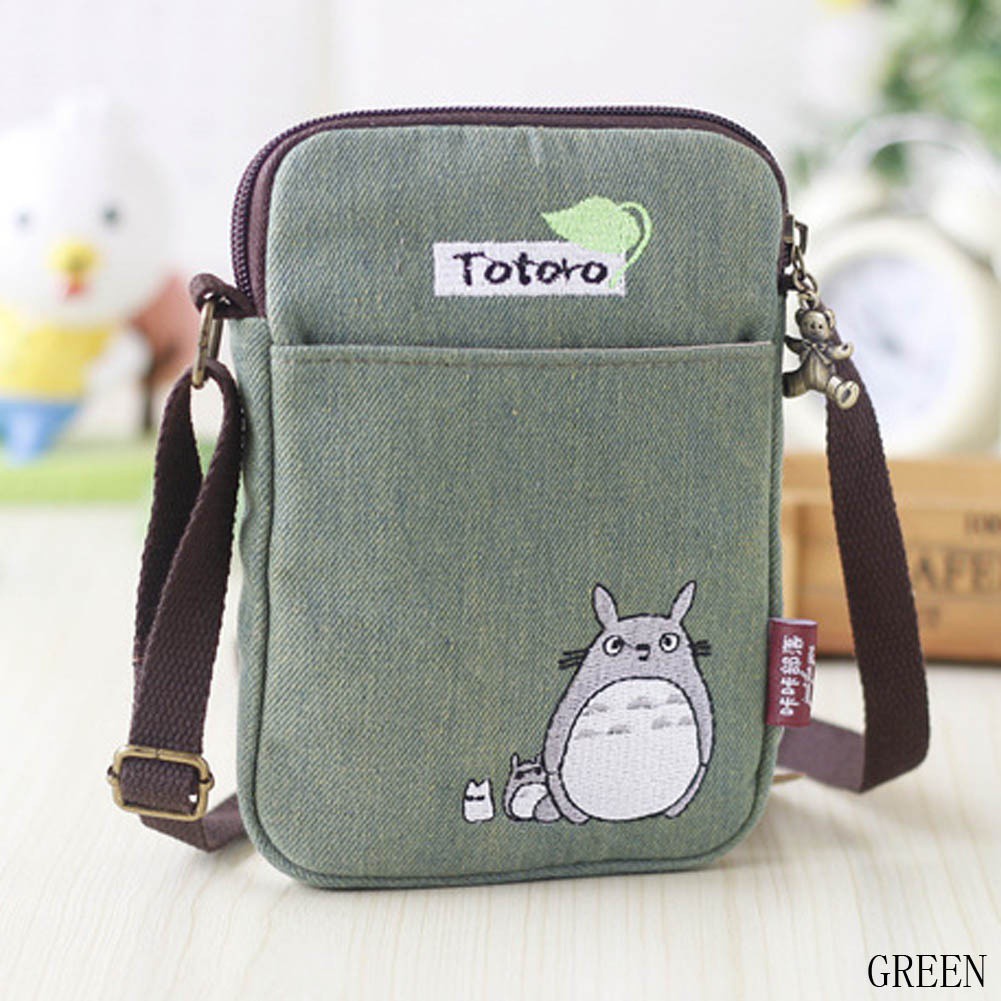 Túi Đeo Chéo Mini Đựng Điện Thoại / Tiền Xu Họa Tiết Totoro Dễ Thương