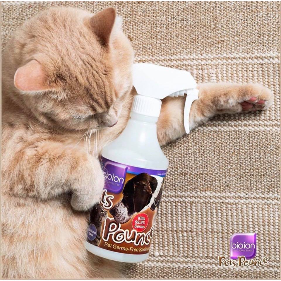 XỊT KHỬ MÙI, KHỬ TRÙNG BIOION PETS POUNCE 500ML
