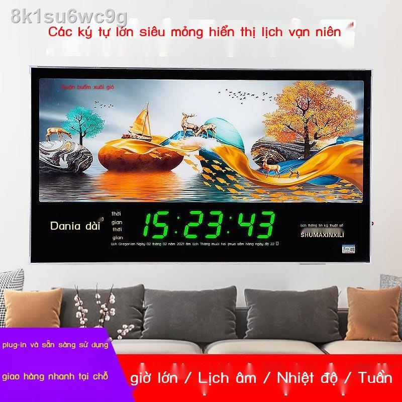 ♝ ■ ♛ ❀✹✻Đồng hồ điện tử dạ quang Longdania nhân vật lớn mới lịch vạn niên phòng khách đồng hồ treo tường