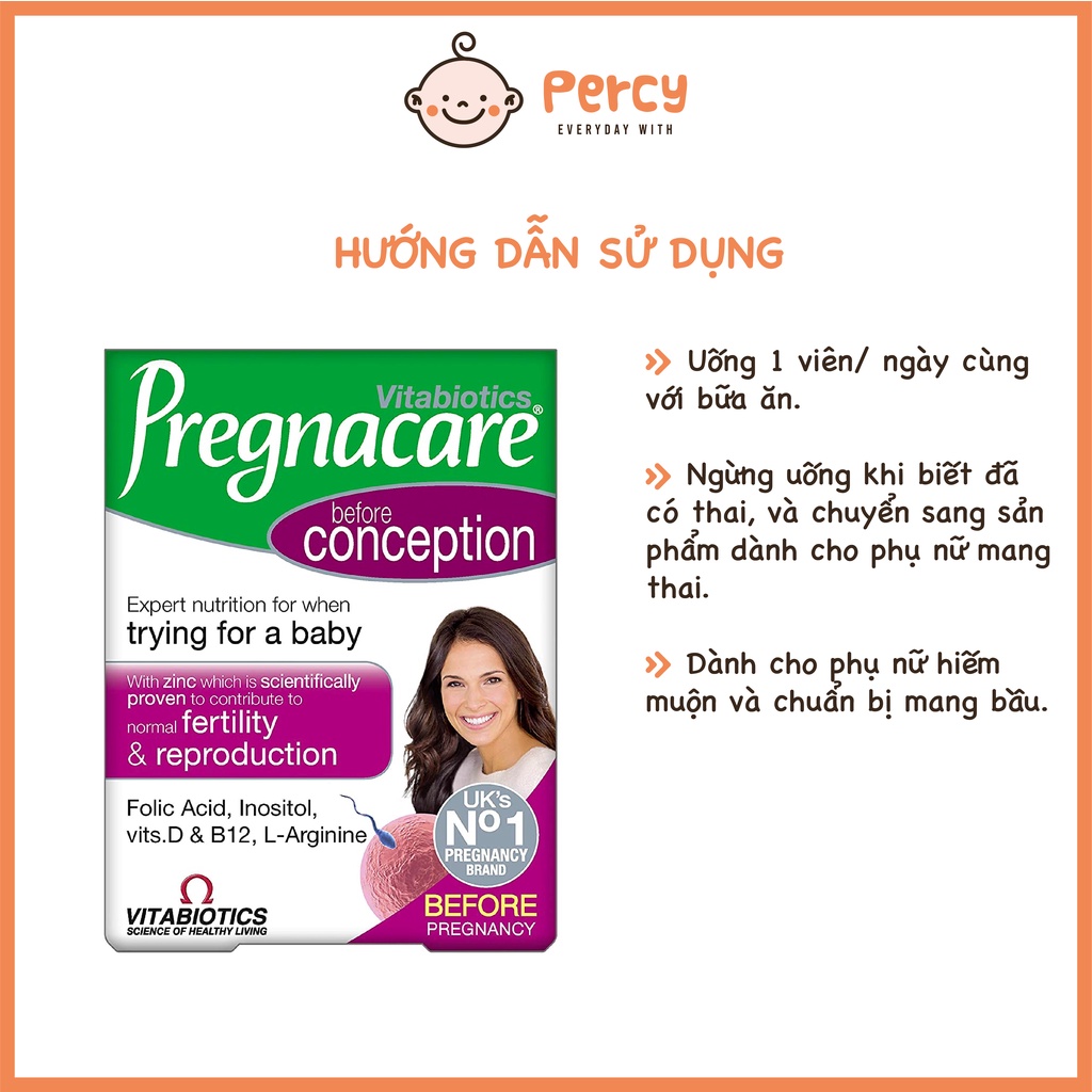 Viên Uống Pregnacare Before Conception Hỗ Trợ Thụ Thai 30 viên