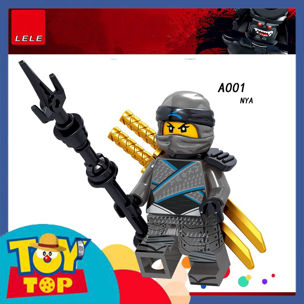 Đồ chơi lắp ráp mini ninja các mẫu Harumi Samurai X Lya Lloyd Jay Kai Zane Cole xếp hình Lele A001 - A008