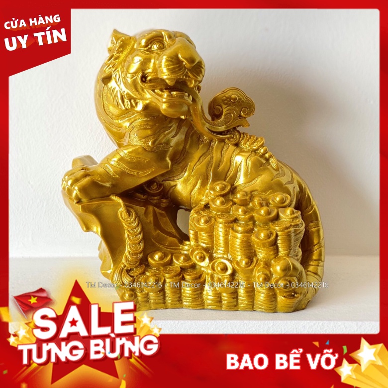 Tượng hổ phong thủy trang trí nhà cửa, decor phòng khách, trang trí bàn làm việc TM Decor