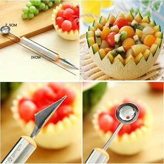 DỤNG CỤ MÚC TỈA TRÁI CÂY 2 ĐẦU -  cán kim loại